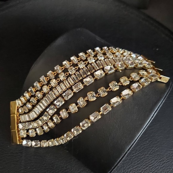 Kate Spade Glittering Vegas Jewels 6 Strand Bracelet Gold Plated Locking Clasp - Picture 3 of 7